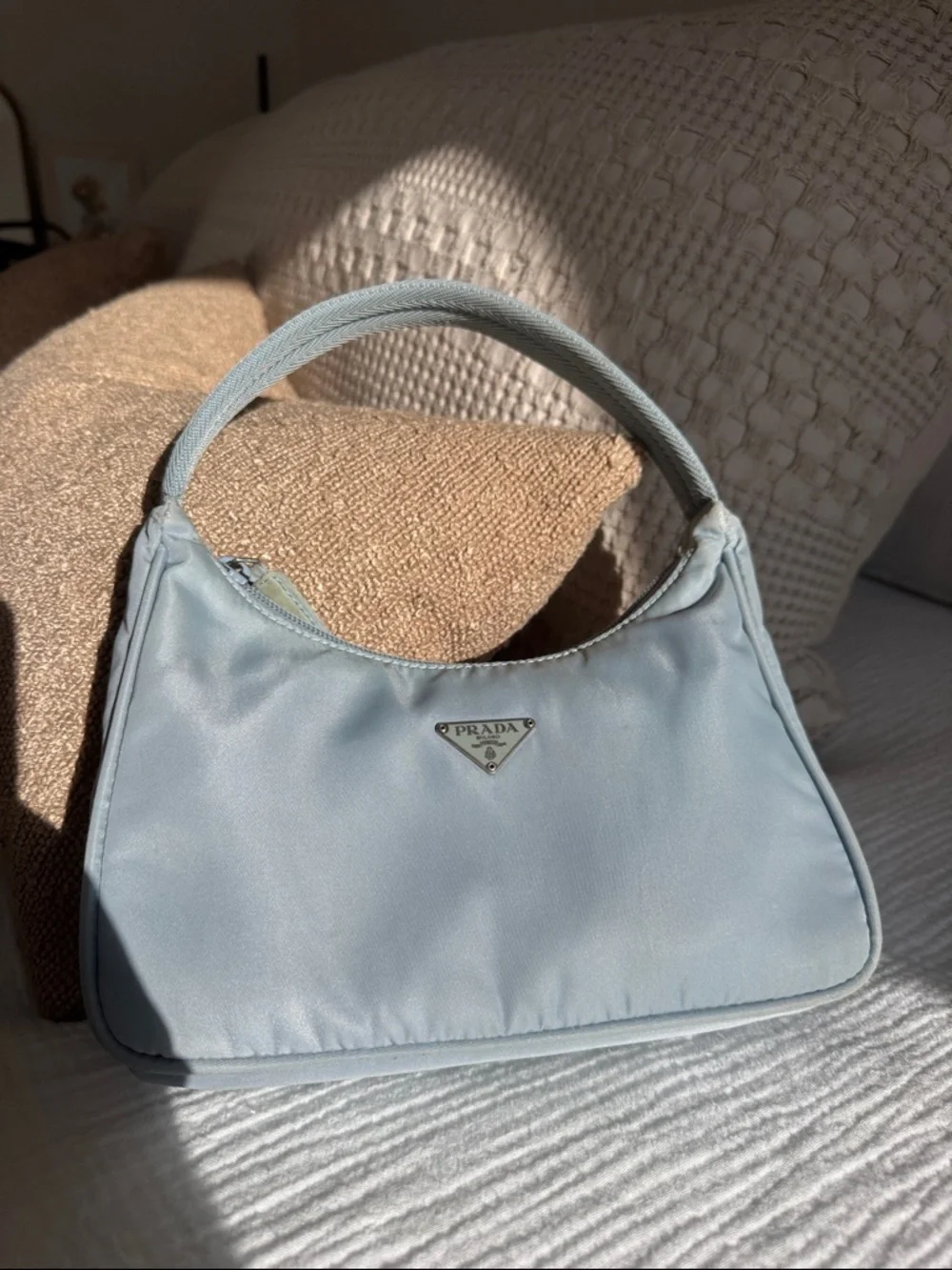 Prada Baby Blue Nylon Mini Shoulder Bag Y2K Authenticated w/ COA - Picture 10 of 11
